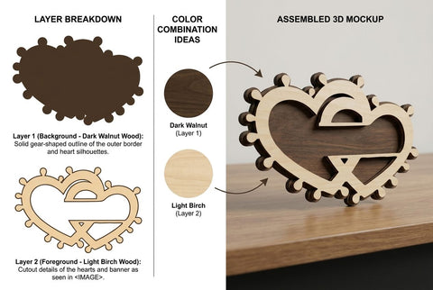 Cute Heart Shape Name Plate – Romantic Laser Cut Wooden SVG Design SVG Regulrcrative 