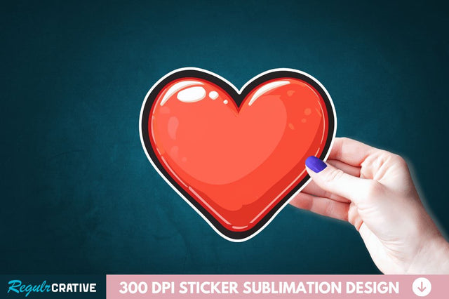 Cute Heart Sticker Clipart Sublimation Regulrcrative 