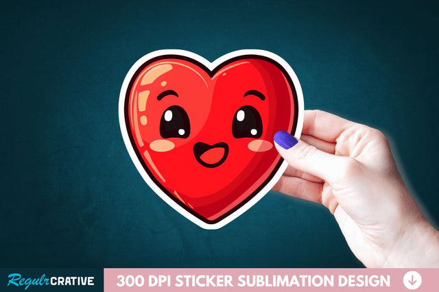 Cute Heart Sticker Clipart Sublimation Regulrcrative 