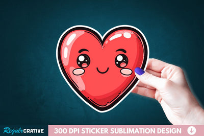 Cute Heart Sticker Clipart Sublimation Regulrcrative 