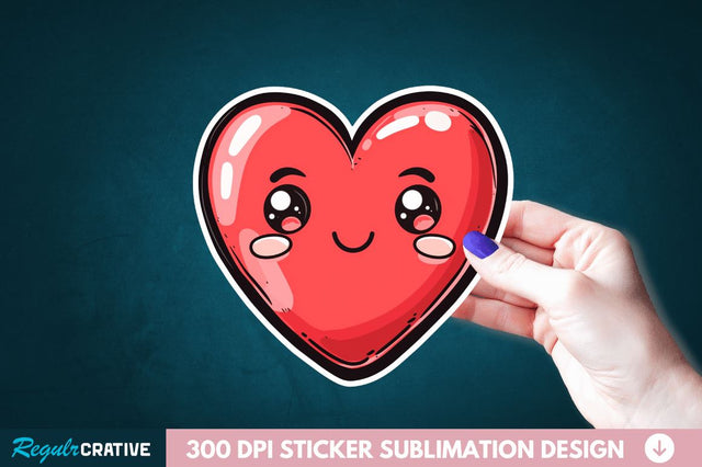 Cute Heart Sticker Clipart Sublimation Regulrcrative 
