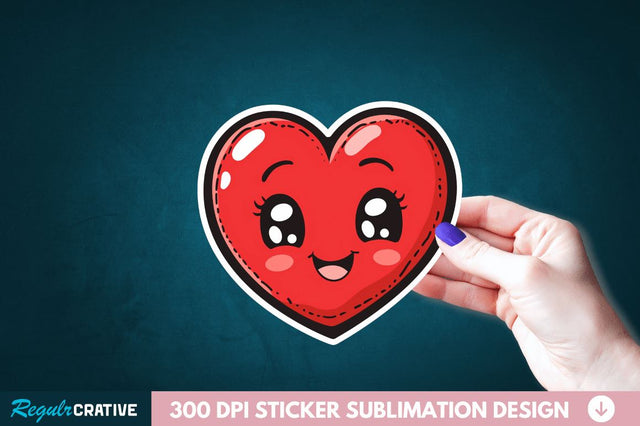 Cute Heart Sticker Clipart Sublimation Regulrcrative 