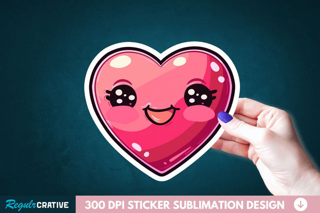 Cute Heart Sticker Clipart Sublimation Regulrcrative 