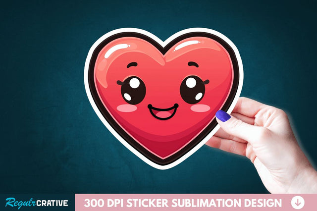 Cute Heart Sticker Clipart Sublimation Regulrcrative 