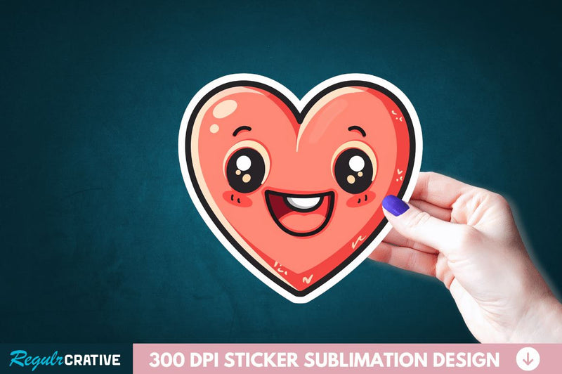 Cute Heart Sticker Clipart Sublimation Regulrcrative 