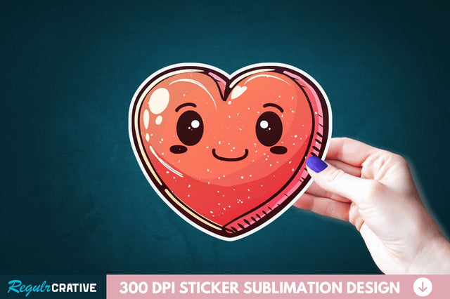 Cute Heart Sticker Clipart Sublimation Regulrcrative 
