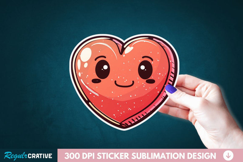 Cute Heart Sticker Clipart Sublimation Regulrcrative 