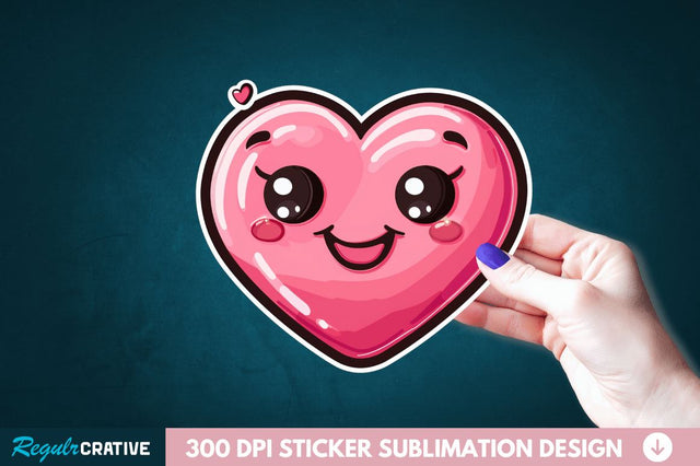 Cute Heart Sticker Clipart Sublimation Regulrcrative 
