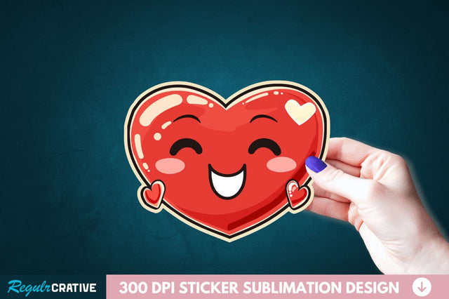 Cute Heart Sticker Clipart Sublimation Regulrcrative 