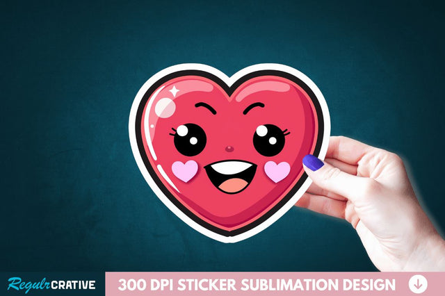 Cute Heart Sticker Clipart Sublimation Regulrcrative 