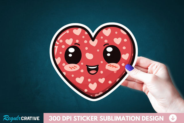 Cute Heart Sticker Clipart Sublimation Regulrcrative 