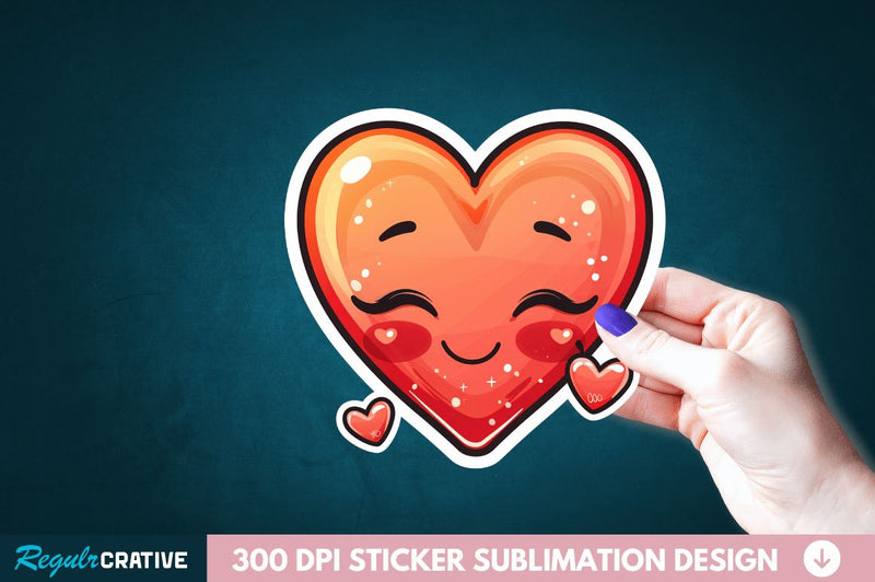 Cute Heart Sticker Clipart Sublimation Regulrcrative 