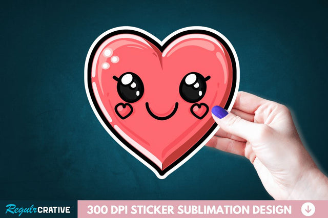 Cute Heart Sticker Clipart Sublimation Regulrcrative 