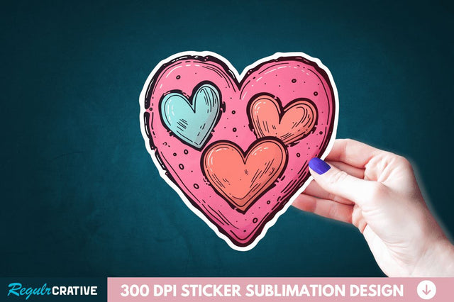 Cute Heart Sticker Clipart Sublimation Regulrcrative 