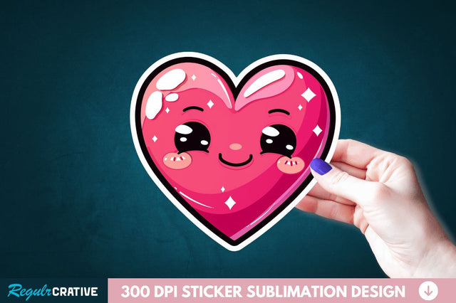 Cute Heart Sticker Clipart Sublimation Regulrcrative 
