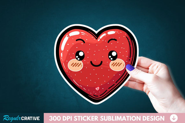 Cute Heart Sticker Clipart Sublimation Regulrcrative 