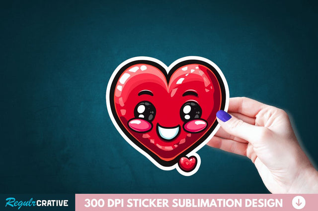 Cute Heart Sticker Clipart Sublimation Regulrcrative 