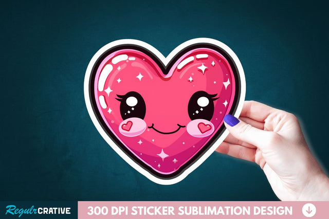 Cute Heart Sticker Clipart Sublimation Regulrcrative 