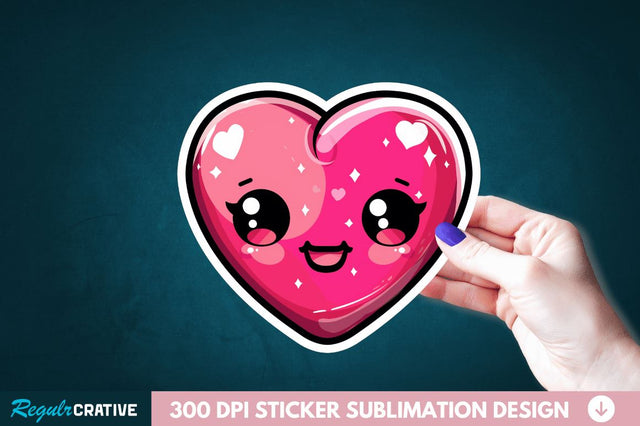 Cute Heart Sticker Clipart Sublimation Regulrcrative 