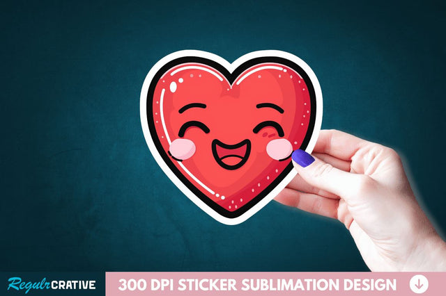 Cute Heart Sticker Clipart Sublimation Regulrcrative 