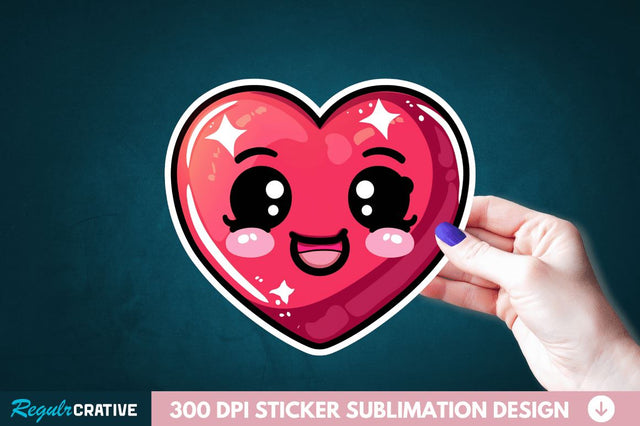 Cute Heart Sticker Clipart Sublimation Regulrcrative 