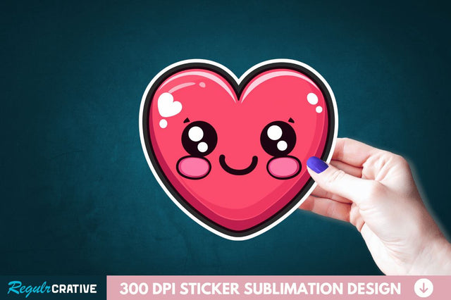 Cute Heart Sticker Clipart Sublimation Regulrcrative 