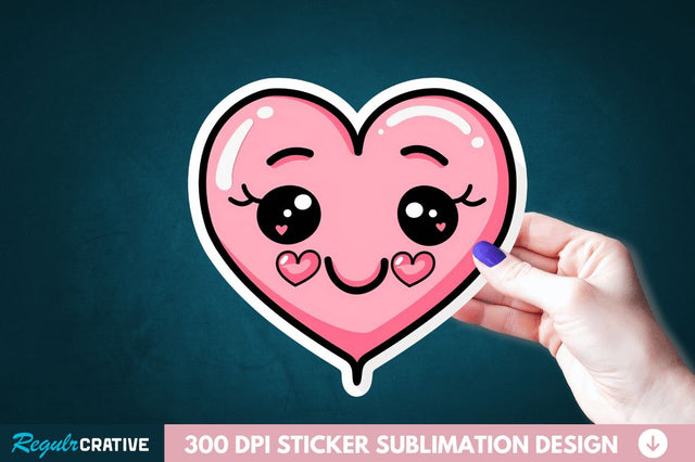 Cute Heart Sticker Clipart Sublimation Regulrcrative 