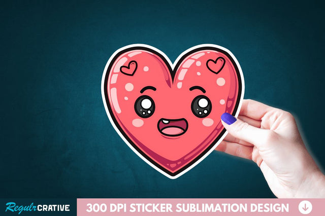 Cute Heart Sticker Clipart Sublimation Regulrcrative 