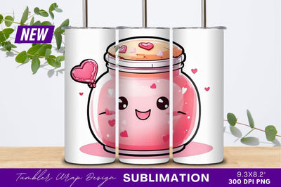 Cute Heart Tumbler Png Cartoon Illustration Sublimation Regulrcrative 