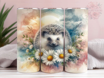 Cute Hedgehog 20oz Tumbler Wrap PNG, Hedgehog Tumbler Png, Straight & Tapered Tumbler Wrap, Instant Digital Download Sublimation Li Zamperini 