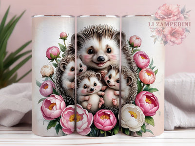 Cute Hedgehog Family 20oz Tumbler, Hedgehog Wrap, Sublimation Gift, Cute Mug, 20oz Tumbler Design, Family Hedgehogs, Adorable Theme Sublimation Li Zamperini 