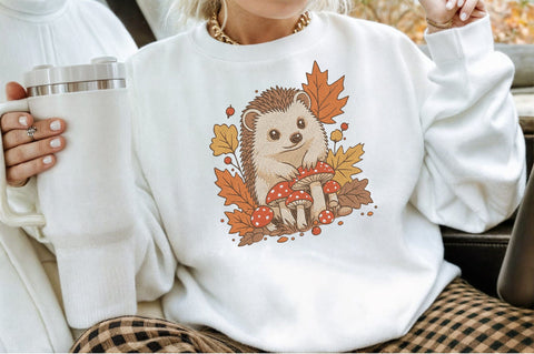 Cute Hedgehog Mushroom Embroidery Embroidery/Applique DESIGNS designartist 