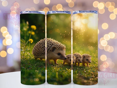 Cute Hedgehog Woodland Animal Tumbler, Animal Family Design, Pet Lover Gift, Woodland Creature Cup, Prickly Friend Art, Forest Animal Gift, Baby Hedgehog Design Sublimation SvggirlplusArt 
