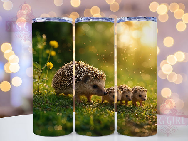 Cute Hedgehog Woodland Animal Tumbler, Animal Family Design, Pet Lover Gift, Woodland Creature Cup, Prickly Friend Art, Forest Animal Gift, Baby Hedgehog Design Sublimation SvggirlplusArt 