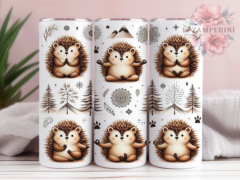 Cute Hedgehog Yoga Meditation Tumbler Wrap, Sublimation Design, Hedgehog Yoga Wrap, Cute Animal Tumbler, Meditation Tumbler Design, 20Oz Tumbler, Digital Download Sublimation Li Zamperini 