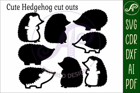 Cute hedgehogs, SVG laser cut file SVG APInspireddesigns 