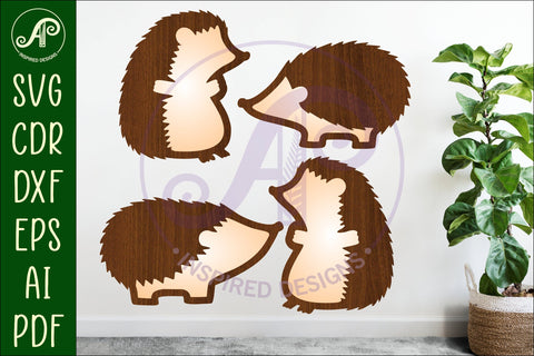 Cute hedgehogs, SVG laser cut file SVG APInspireddesigns 