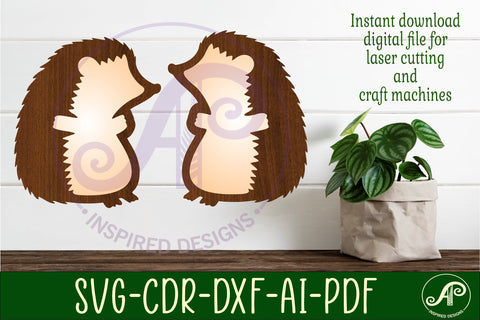 Cute hedgehogs, SVG laser cut file SVG APInspireddesigns 