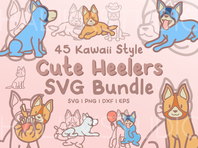 Cute Heelers SVG Design Set SVG HalieKStudio 