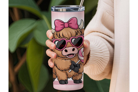Cute Highland Cow 20oz Tumbler Wrap Sublimation DesignSVG 