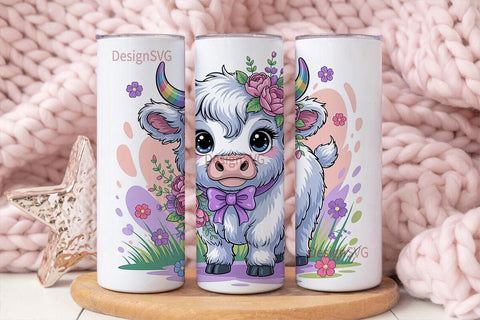Cute Highland Cow 20oz Tumbler Wrap Sublimation DesignSVG 