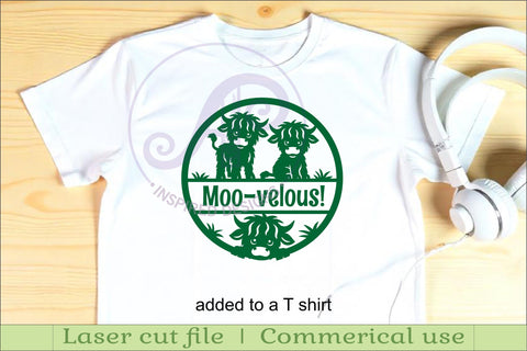 Cute highland cow farm name sign design for laser cutting SVG APInspireddesigns 