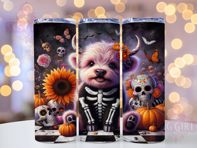 Cute Highland Cow Halloween Tumbler Wrap, Halloween Cow Wrap, 20Oz Sublimation Design, Kawaii Cow Cup, Spooky Highland Cow Drinkware, Halloween Farm Tumbler, Adorable Cow Mug Design Sublimation SvggirlplusArt 