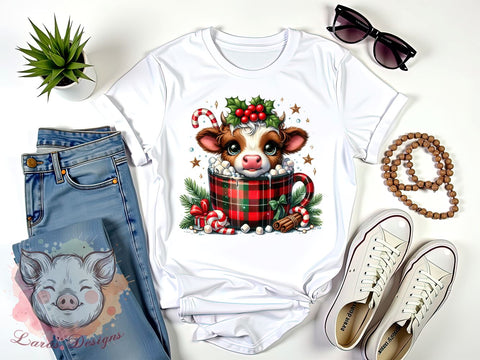 Cute Highland Cow Hot Chocolate Png, Christmas Png, Hot Cocoa Cows Png, Christmas Cows Png, Highland Cow Png, Sublimation Designs, Digital Download Sublimation Lara' s Designs 
