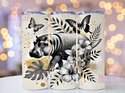 Cute Hippo Wildlife 20oz Tumbler, Wildlife Enthusiast, Animal Lover Gift, 20oz Drinkware, Sublimation Design, Cute Hippo Mug, Nature Lover Accessories Sublimation SvggirlplusArt 
