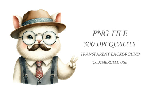 Cute Hipster Animal Clipart Sublimation Rupkotha 