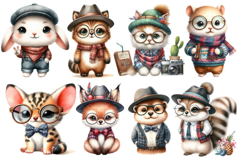 Cute Hipster Animal Clipart Sublimation Rupkotha 