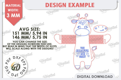 Cute Horse Candy Holder Laser Cut. Valentines Gift SVG SVG Evgenyia Guschina 