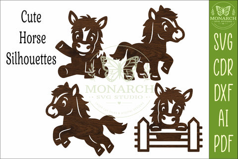 Cute Horse Silhouettes SVG Farm Animal 1 SVG APInspireddesigns 