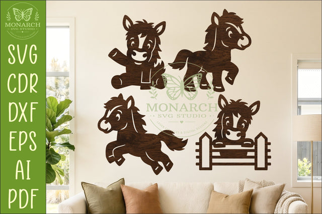 Cute Horse Silhouettes SVG Farm Animal 1 SVG APInspireddesigns 